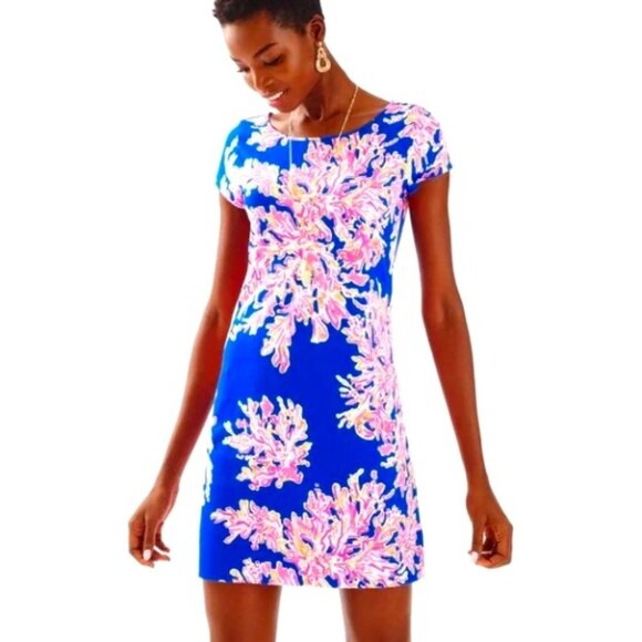 Lilly Pulitzer Dresses & Skirts - Lilly Pulitzer Short Sleeve Marlowe Dress in Brilliant Blue It’s Electric Large